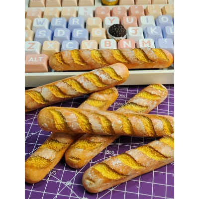 1pc Baguette 1.5/1.75/2/2.25/2.75/6.25U Spacebar Artisan Clay Food Keycaps MX for Mechanical Gaming Keyboard